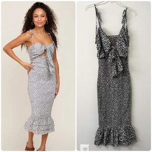 Mable Smocked Midi Bodycon Dress